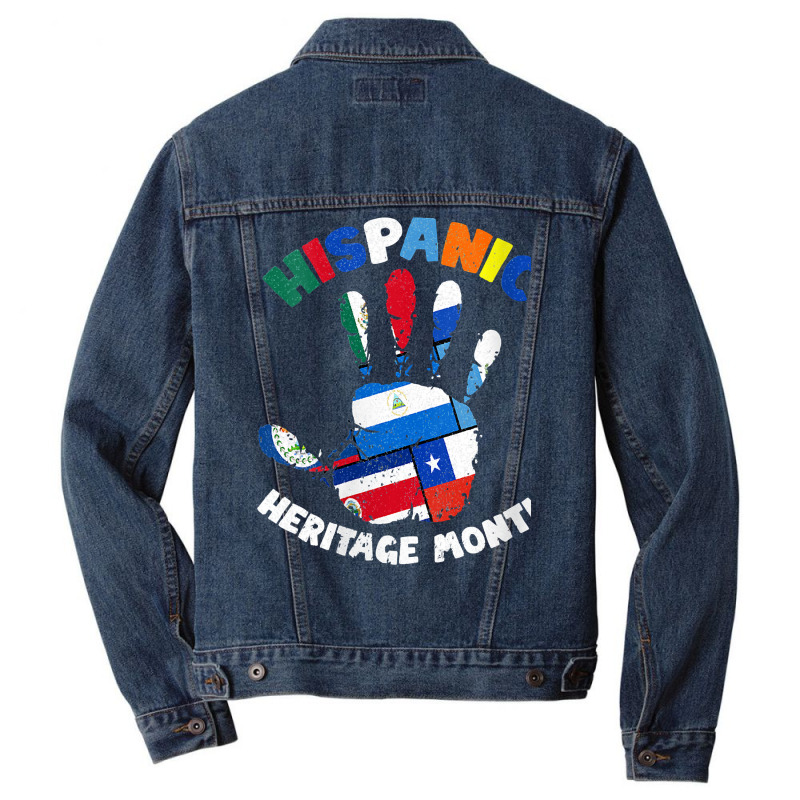 Womens Latin America Latino Pride Hand Hispanic Heritage Month V Neck Men Denim Jacket by ChristineWeber89 | Artistshot