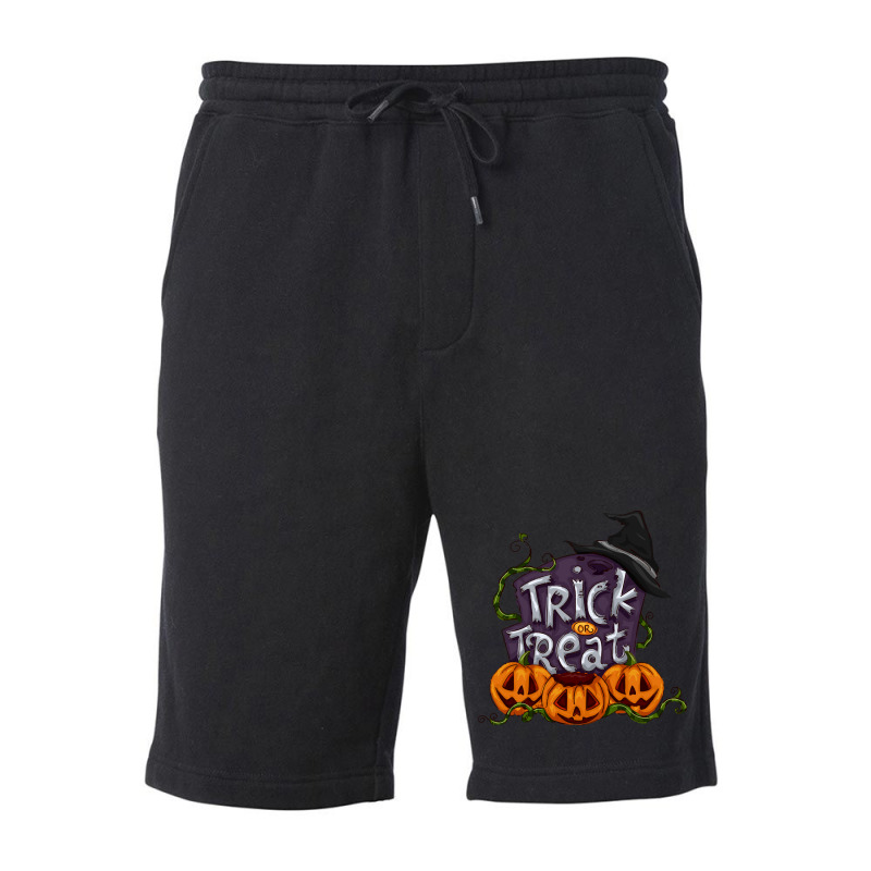 Halloween Pumpkin Trick Or Treat T  Shirt Halloween Pumpkin , Trick Or Fleece Short | Artistshot