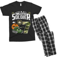 Kids 7 Year Old Soldier 7th Birthday Military Themed Camo Boys Men's T-shirt Pajama Set | Artistshot