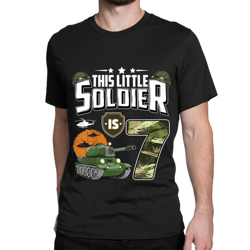 Kids 7 Year Old Soldier 7th Birthday Military Themed Camo Boys Classic T-shirt | Artistshot