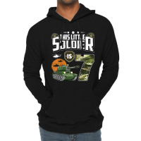 Kids 7 Year Old Soldier 7th Birthday Military Themed Camo Boys Lightweight Hoodie | Artistshot