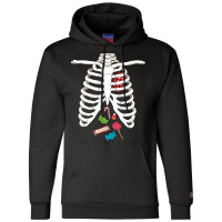 Halloween Skeleton T  Shirt Skeleton Rib Cage Heart Candy Funny Hallow Champion Hoodie | Artistshot