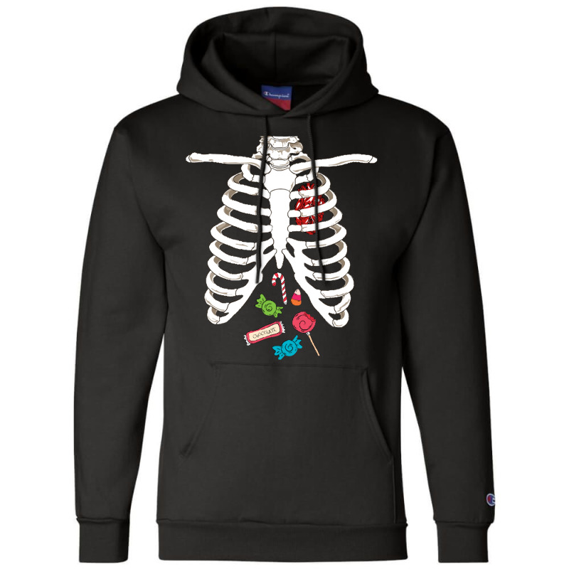 Halloween Skeleton T  Shirt Skeleton Rib Cage Heart Candy Funny Hallow Champion Hoodie | Artistshot