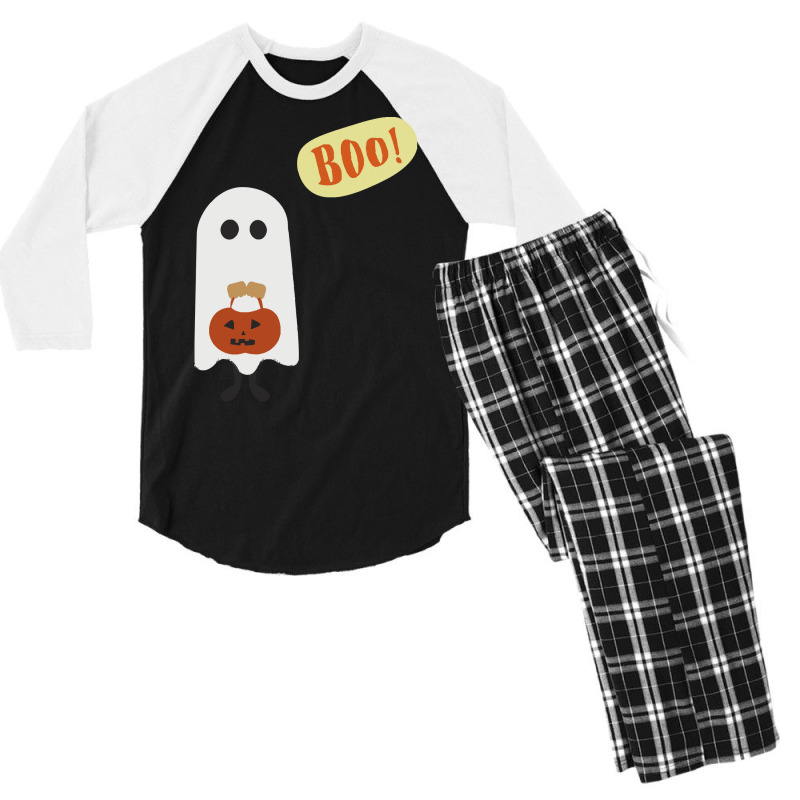 Halloween T  Shirt Boo T  Shirt Men's 3/4 Sleeve Pajama Set | Artistshot