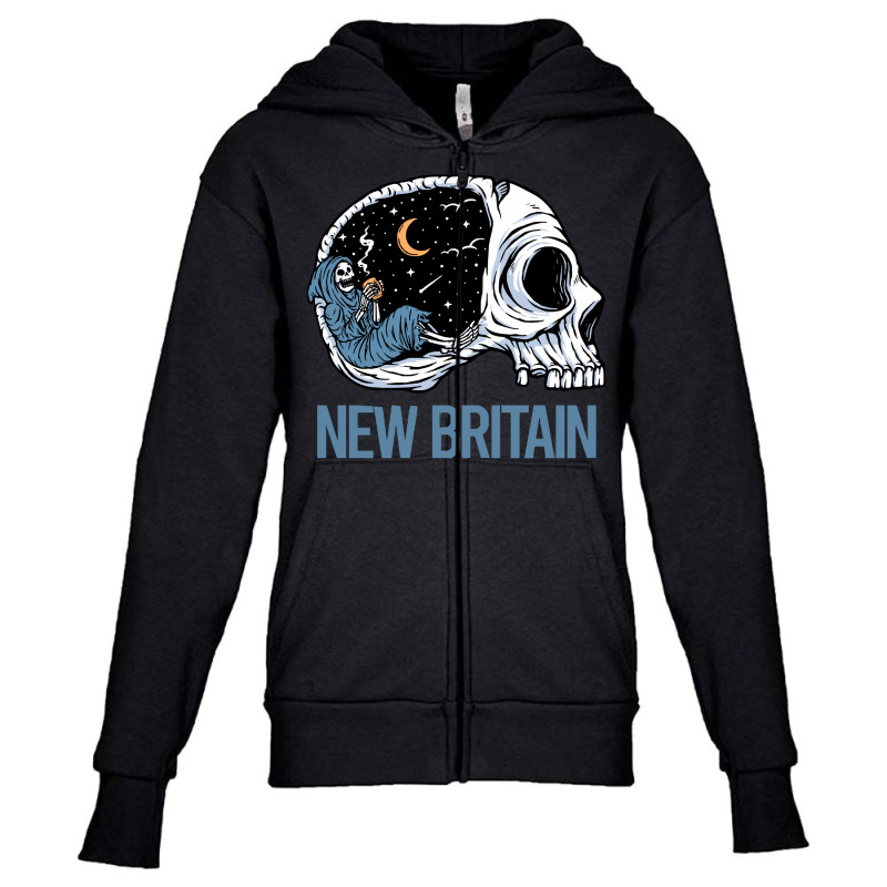 New Britain T  Shirt Chilling Skeleton New Britain T  Shirt Youth Zipper Hoodie | Artistshot