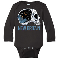 New Britain T  Shirt Chilling Skeleton New Britain T  Shirt Long Sleeve Baby Bodysuit | Artistshot