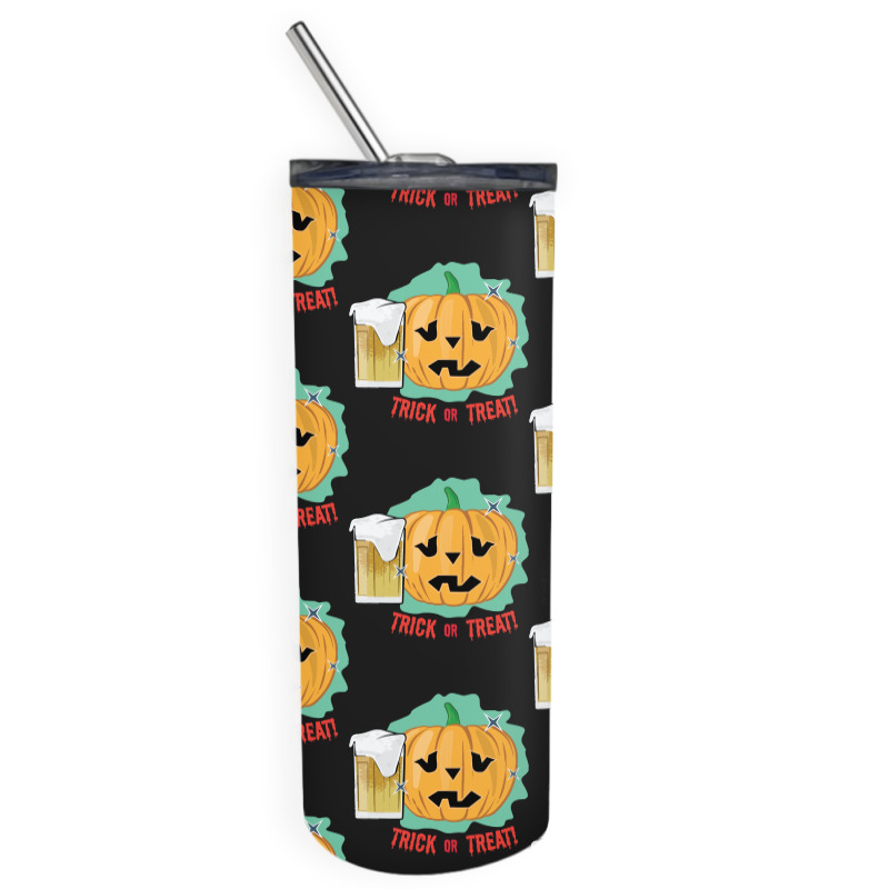 Halloween T  Shirt Drinking Halloween Pumpkin   Funny T  Shirt Skinny Tumbler | Artistshot