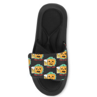 Halloween T  Shirt Drinking Halloween Pumpkin   Funny T  Shirt Slide Sandal | Artistshot