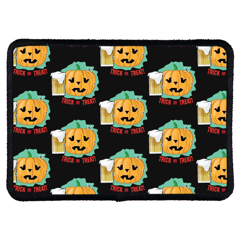 Halloween T  Shirt Drinking Halloween Pumpkin   Funny T  Shirt Rectangle Patch | Artistshot