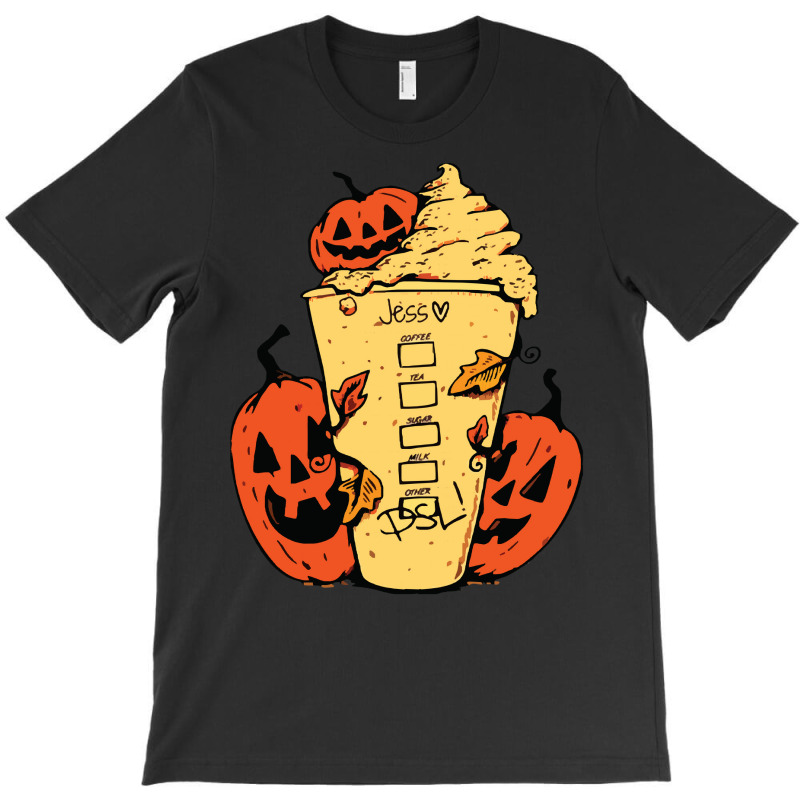 Halloween T  Shirt Fall Coffee P N G Pumpkin Spice Latte Iced Warm Coz T-shirt | Artistshot