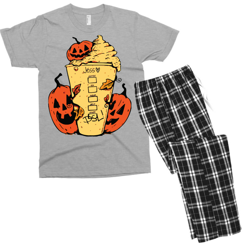 Halloween T  Shirt Fall Coffee P N G Pumpkin Spice Latte Iced Warm Coz Men's T-shirt Pajama Set | Artistshot