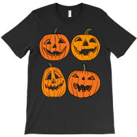 Halloween T  Shirt Four Jack O  Lantern Carved Pumpkins Halloween T  S T-shirt | Artistshot