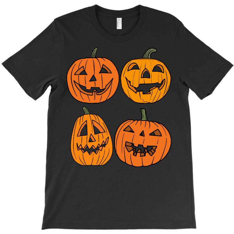 Halloween T  Shirt Four Jack O  Lantern Carved Pumpkins Halloween T  S T-shirt | Artistshot