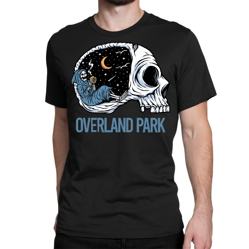 Overland Park T  Shirt Chilling Skeleton Overland Park T  Shirt Classic T-shirt by cauliflowermortgage | Artistshot