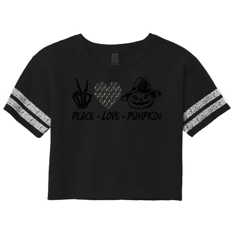 Peace Love Pumpkin T  Shirt Peace Love Pumpkin Spice Latte Fall Season Scorecard Crop Tee by cauliflowermortgage | Artistshot