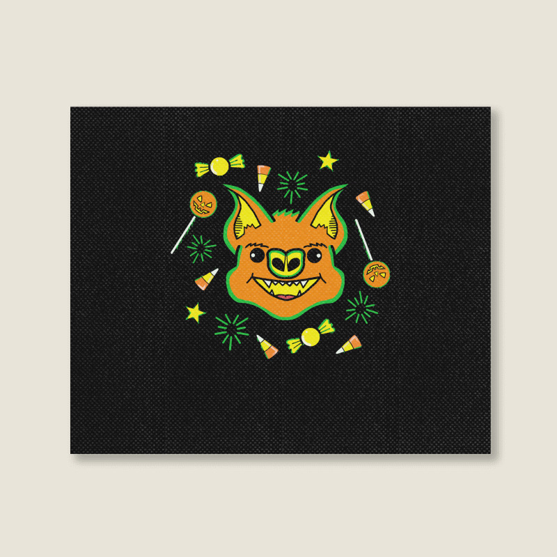 Halloween T  Shirt Halloween Bat Loves Candy T  Shirt Landscape Canvas Print | Artistshot