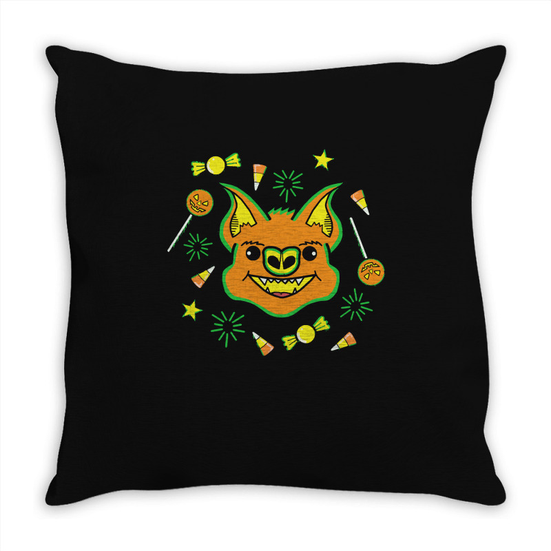 Halloween T  Shirt Halloween Bat Loves Candy T  Shirt Throw Pillow | Artistshot