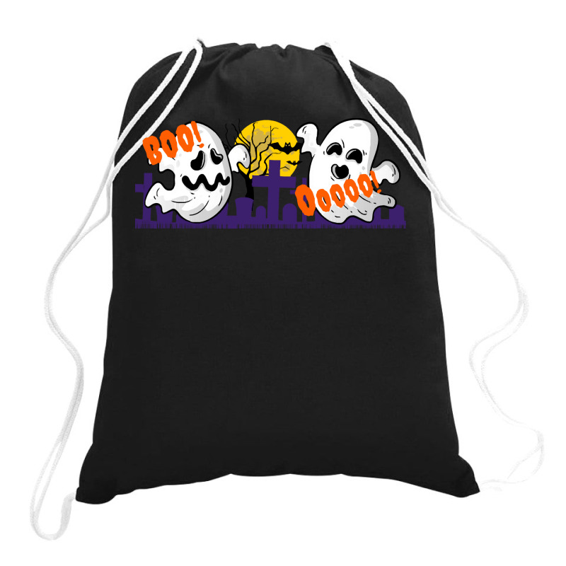 Halloween T  Shirt Halloween Haunted Graveyard T  Shirt Drawstring Bags | Artistshot