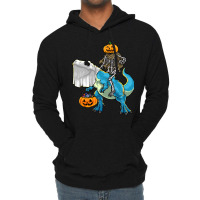 Halloween T  Shirt Halloween T Rex Skeleton Pumpkin T  Shirt Lightweight Hoodie | Artistshot