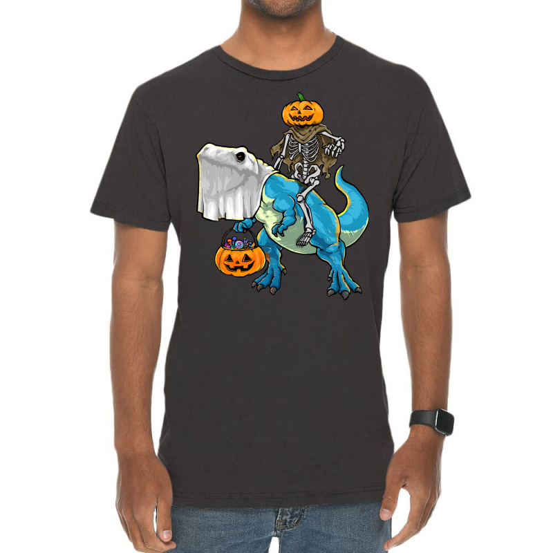 Halloween T  Shirt Halloween T Rex Skeleton Pumpkin T  Shirt Vintage T-shirt | Artistshot