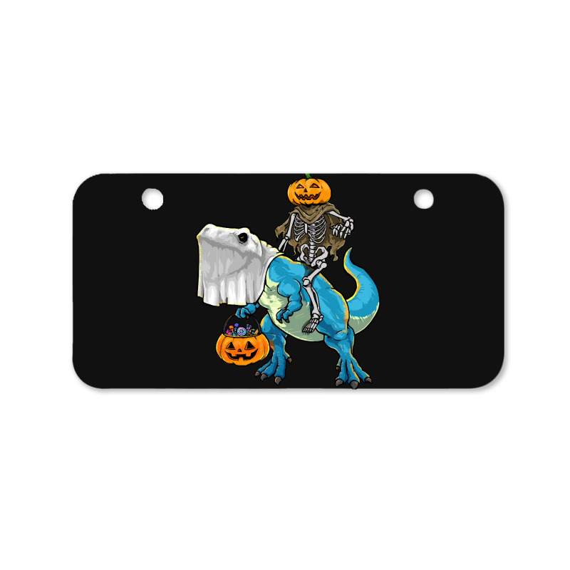 Halloween T  Shirt Halloween T Rex Skeleton Pumpkin T  Shirt Bicycle License Plate | Artistshot