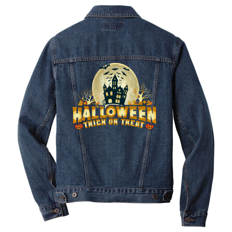 Halloween T  Shirt Halloween Trick Or Treat Scary Spooky Costume T  Sh Men Denim Jacket | Artistshot