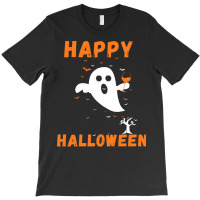 Halloween T  Shirt Happy Halloween Ghost Costumes Women Kids Men T  Sh T-shirt | Artistshot