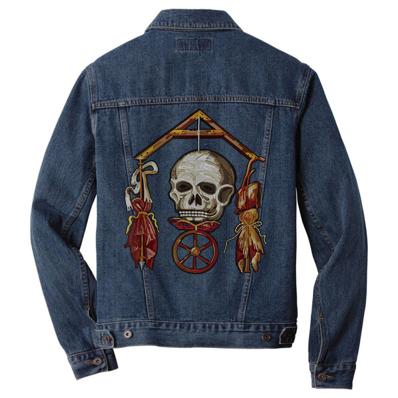 Roman Memento Mori Mosaic (black) T Shirt Men Denim Jacket by toroooo | Artistshot