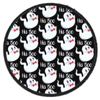 Halloween T  Shirt His Boo Halloween Ghost T  Shirt Round Patch | Artistshot