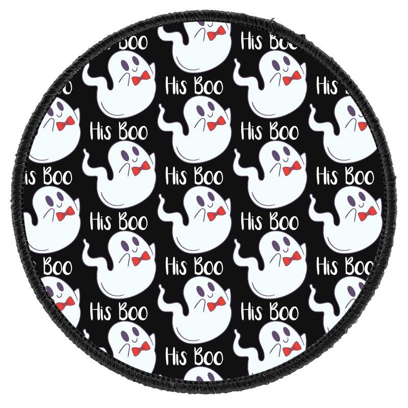 Halloween T  Shirt His Boo Halloween Ghost T  Shirt Round Patch | Artistshot