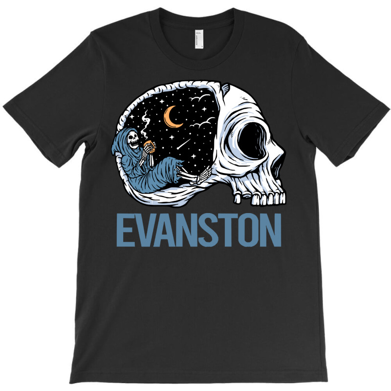 Evanston T  Shirt Chilling Skeleton Evanston T  Shirt T-shirt | Artistshot