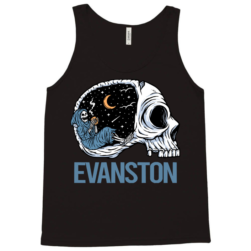 Evanston T  Shirt Chilling Skeleton Evanston T  Shirt Tank Top | Artistshot