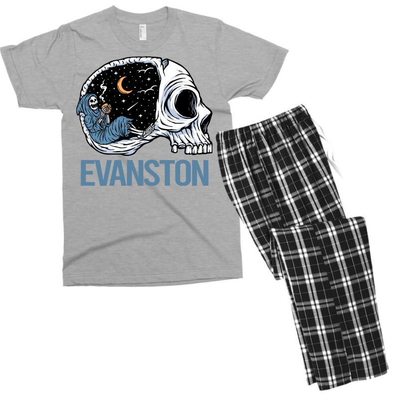 Evanston T  Shirt Chilling Skeleton Evanston T  Shirt Men's T-shirt Pajama Set | Artistshot