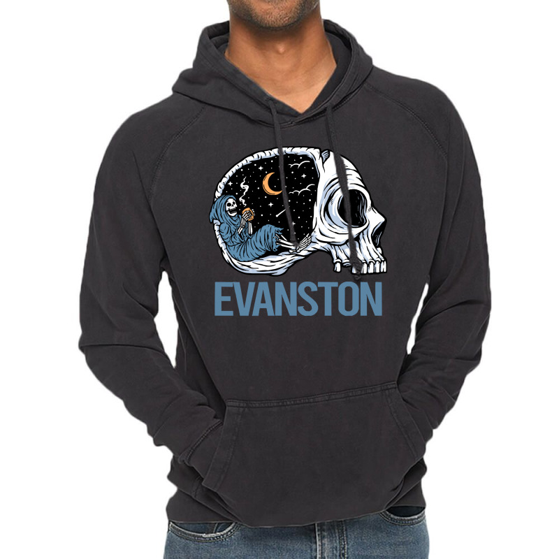 Evanston T  Shirt Chilling Skeleton Evanston T  Shirt Vintage Hoodie | Artistshot