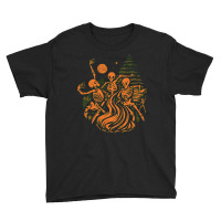 Skeleton Halloween T  Shirt Halloween Dancing Skeletons Fire T  Shirt Youth Tee | Artistshot