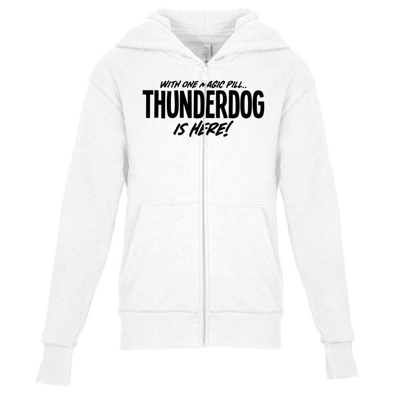 Thunderdog Is Here! Youth Zipper Hoodie by tiococacola | Artistshot