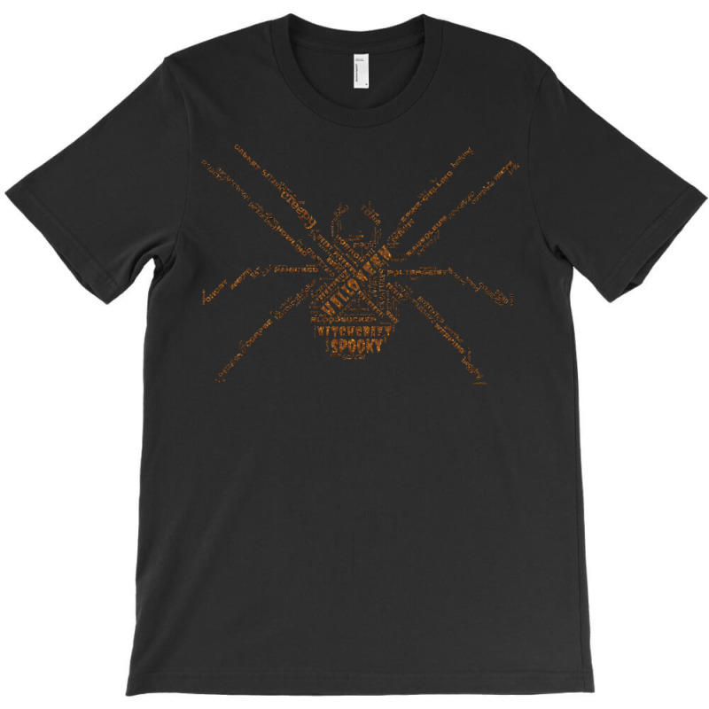 Halloween T  Shirt Sparkly Halloween Wordcloud Spider T  Shirt T-shirt | Artistshot