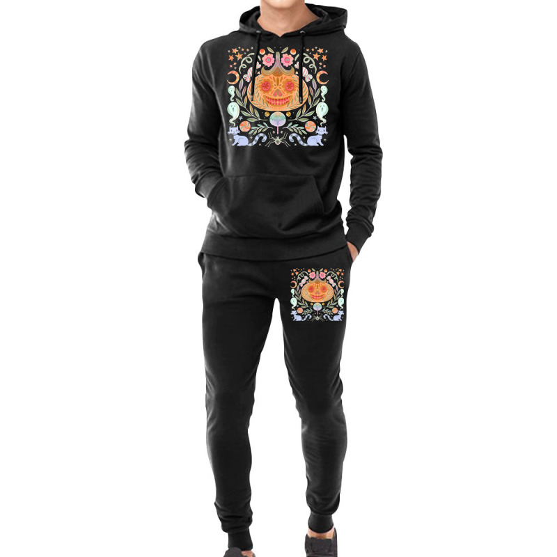 Halloween T  Shirt Sugarskull Pumpkin T  Shirt Hoodie & Jogger Set | Artistshot