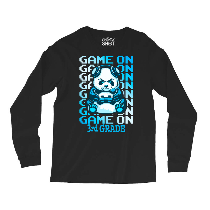 Game On 3rd Grade Back To School Panda T  Shirt Game On 3rd Grade Back Long Sleeve Shirts | Artistshot