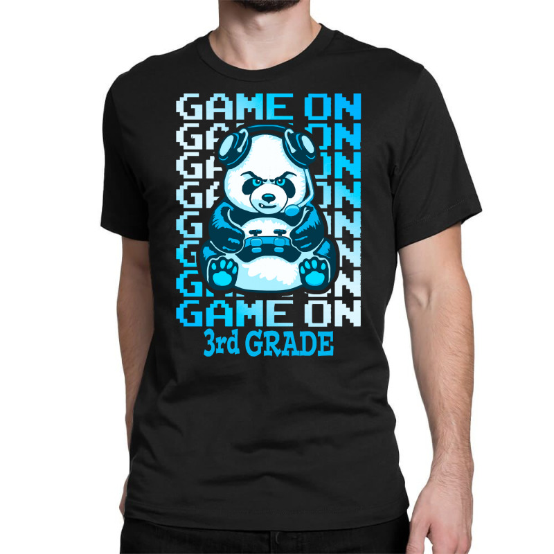 Game On 3rd Grade Back To School Panda T  Shirt Game On 3rd Grade Back Classic T-shirt | Artistshot