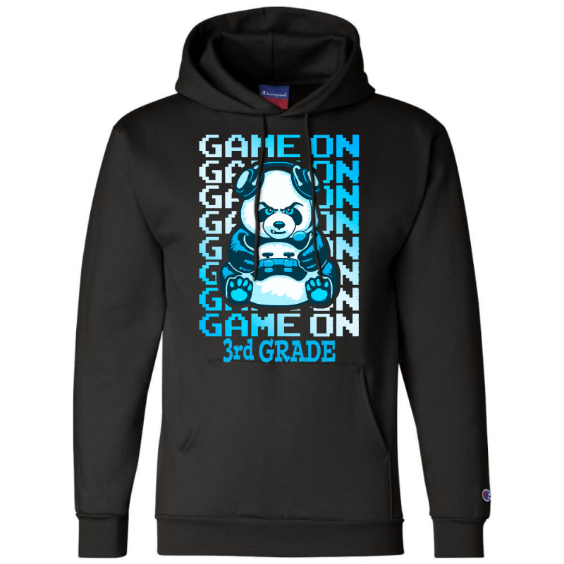 Game On 3rd Grade Back To School Panda T  Shirt Game On 3rd Grade Back Champion Hoodie | Artistshot