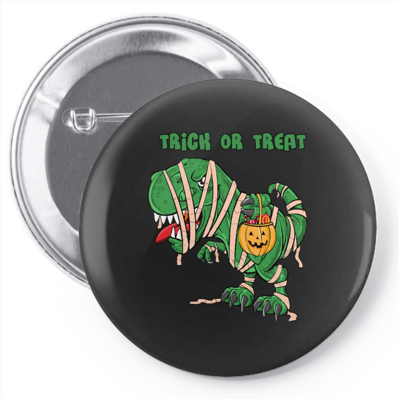 Halloween T  Shirthalloween Dinosaur T Rex Mummy Pumpkin T R I C K O R Pin-back Button | Artistshot