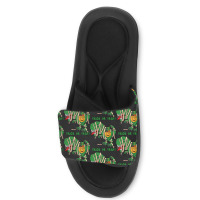 Halloween T  Shirthalloween Dinosaur T Rex Mummy Pumpkin T R I C K O R Slide Sandal | Artistshot