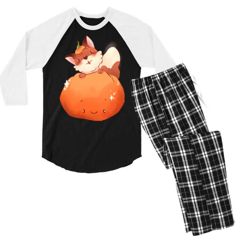 Halloween T  Shirtpumpkin And Fox T  Shirt Men's 3/4 Sleeve Pajama Set | Artistshot