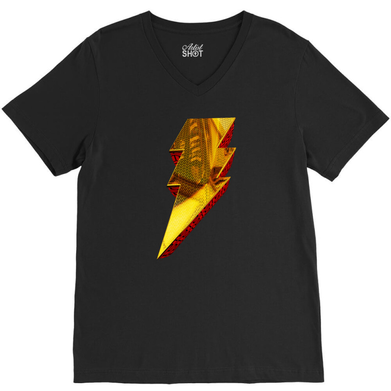 Shazam Thunderbolt V-neck Tee | Artistshot