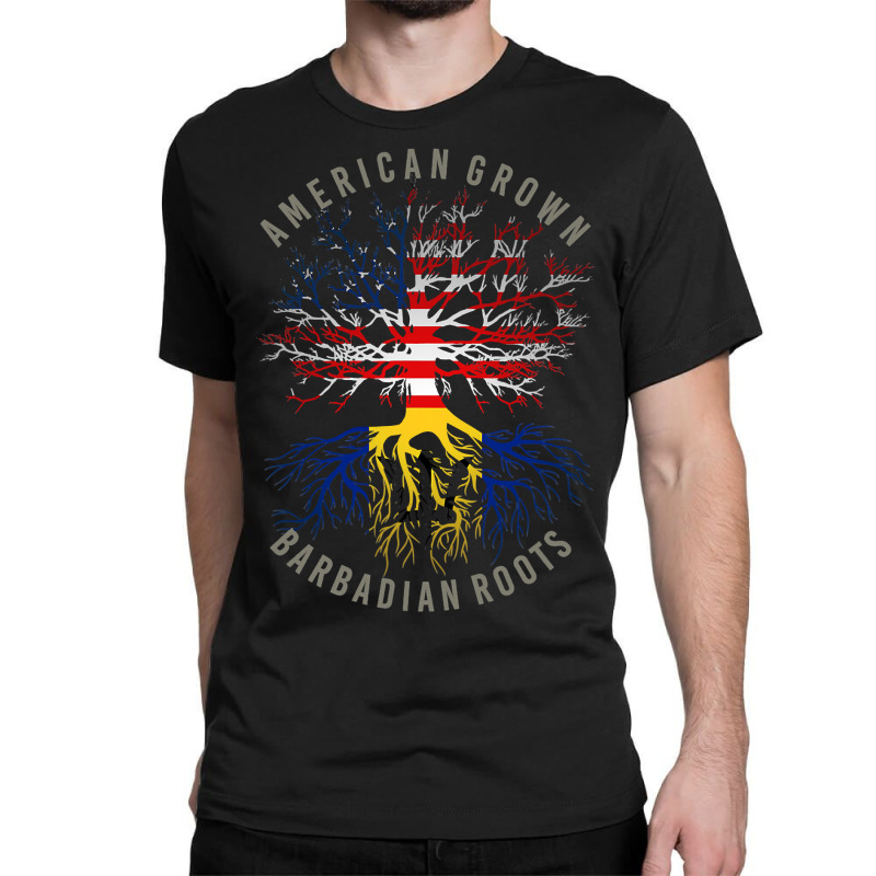 American Grown Barbadian Roots Usa Barbados Flag Heritage T Shirt Classic T-shirt by LoriMccarty89 | Artistshot