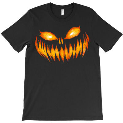Jack O Lantern Scary Carved Pumpkin Face Halloween Costume T-shirt Designed By Fricke