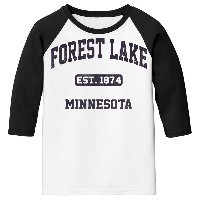 Forest Lake Minnesota Mn Vintage State Athletic Style T Shirt Youth 3/4 Sleeve by bendlelobeltzoer | Artistshot