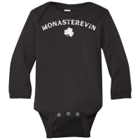 Monasterevin Kildare Shamrock Distressed Vintage T Shirt Long Sleeve Baby Bodysuit | Artistshot