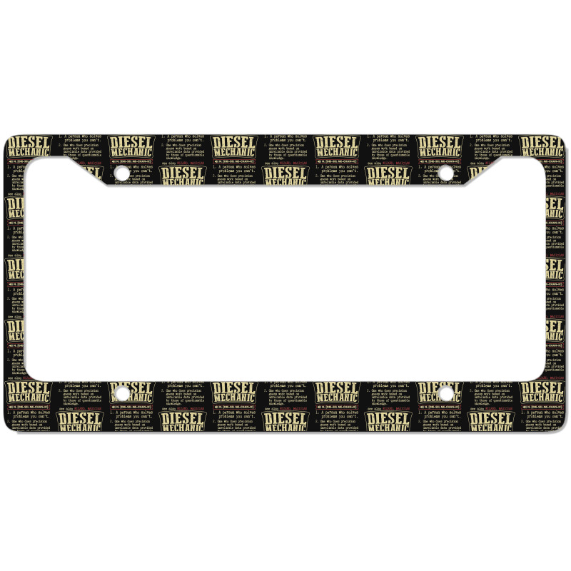 Funny Diesel Mechanic Meaning T Shirts Vintage Design License Plate Frame | Artistshot